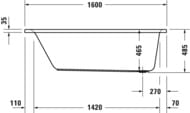 ����� ��������� Duravit D-Neo 700472 1600�700�485 ������������, ���� ������ ��� �����, �����