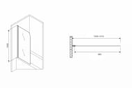 Шторка на ванну ABBER Ewiges Wasser AG52100 (1000х1400) распашная, стекло 6мм прозрачное/хром