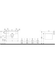 Тумба под раковину Duravit XSquare 584х397х470 подвесная, 1 ящик, бетонно-сер.мат. XS4278007070000