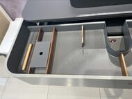 Уценка! Тумба с раковиной Duravit Happy D.2 Plus 1300х408х550 2 ящ., подсветка, цвет: серый матовый