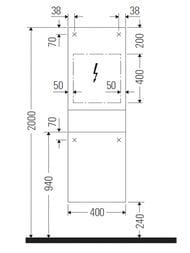 Пенал Duravit Qatego с Open-Space подвесной, петли справа, подсветка, дуб/базальт QA1346R30430010