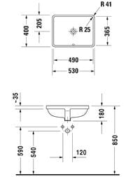 ���������� ������������ ����� DURAVIT ME by Starck 530�400 ������������ ����., ������� 03054900001