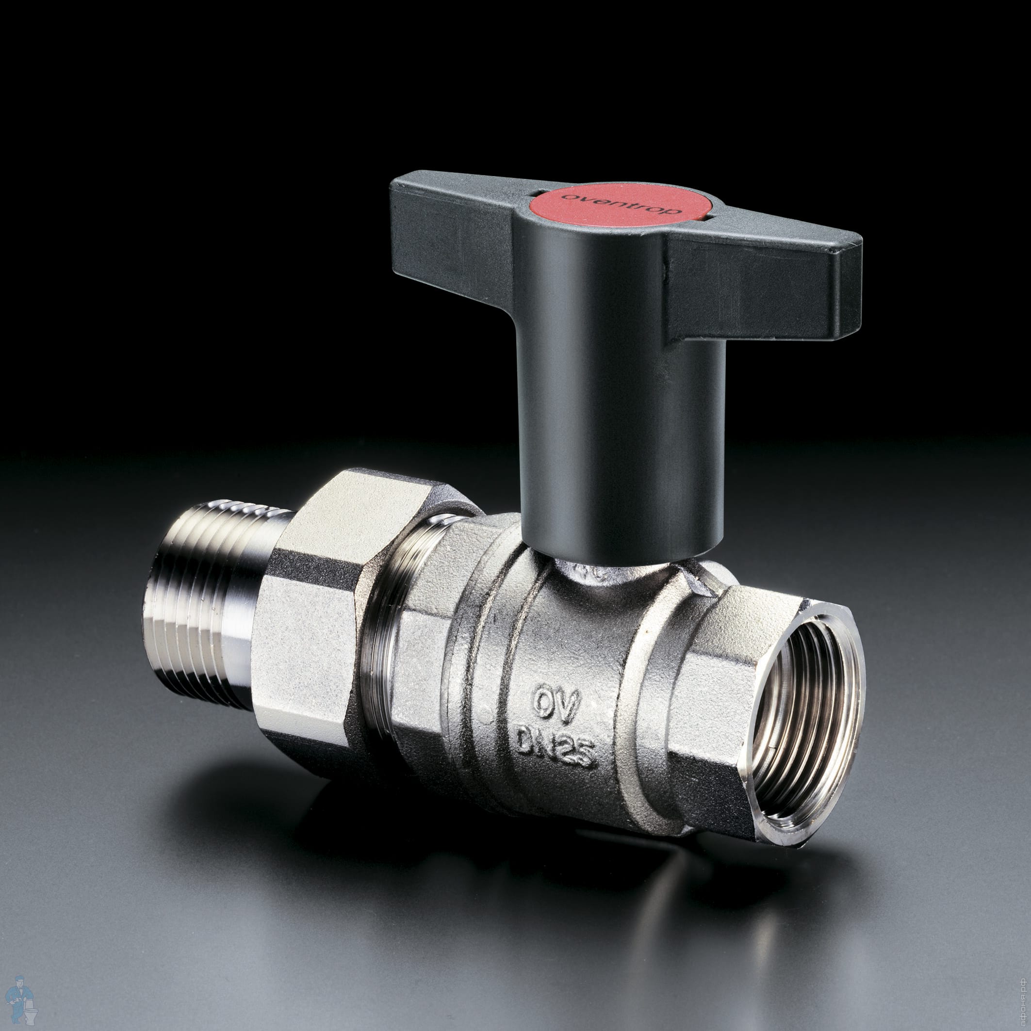 Кран шаровый Oventrop Optibal 3/4\"ВН DN-20 с американкой, 16 бар ...