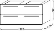 ����� ��� ���������� Jacob Delafon STRUKTURA ��1279-N18 (1170�470�560) 2 �����, �����