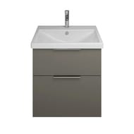 Тумба с раковиной Burgbad Eqio 630х490х645 подвесная, 2 ящика, серый SEYQ063F2010C001