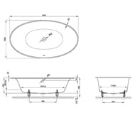 ����� �������� Bette Eve Oval 6043-000PLUS 180�100�45 ������������, ������������, BetteGlasur, �����