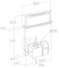 ������� ELICA Getup Naked/A/90 ����.� ����, LED,862�110��, 1200�3�, 317��, Wi-Fi, �����. PRF0162869