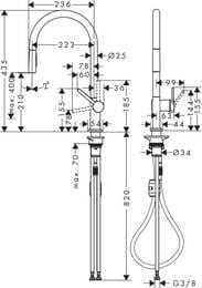 ��������� Hansgrohe Talis M54 ��� ����� 210 �������� ���������� ���, 2jet Eco, ���� 72842000