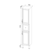 Пенал IDDIS Oxford (360х302х1900) напольный, светло-серый OXF36L0i97