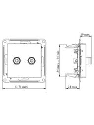 Аудиорозетка Systeme Electric ATLASDESIGN двухместная карбон ATN001087