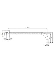 Кронштейн для верхнего душа FIMA Carlo Frattini Wellness 300мм, настенный, золото F2138OR.30