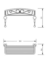 Migliore Complementi Полка-решетка одинарная с крючками 26x15x15 см бронза ML.COM-50.601.BR