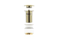 AQ6002PG сливной набор для раковины Push-open с переливом, крышка круглая, полир. Золото