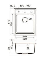 ����� Omoikiri DAISEN 42-BL (420�510�217) �������, ���������, ������ 4993606