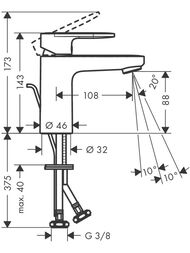 Смеситель для умывальника Hansgrohe Vernis Blend 71551000 однорычажный, фикс. излив, д/к, хром — миниатюра 6