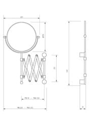 Migliore Complementi Зеркало оптическое пантограф d18xh40x48 см (3X), бронза ML.COM-50.319.BR