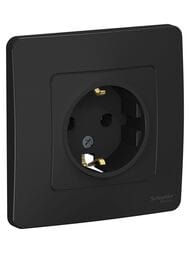Розетка Systeme Electric BLANCA скрыт.устан. с заземл. без шторок, 16А, 250В, антрацит BLNRS001016