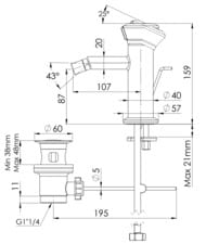 Смеситель для биде Remer Element ET20NO, черный матовый — миниатюра 2