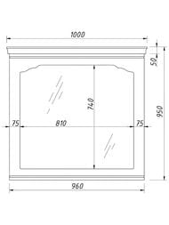 Зеркало Caprigo Престон 1000х950х41 цвет: керамик (эмаль) 33931-085