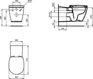Инсталляция Ideal Standard ProSys + Унитаз CONTOUR 21 Rimless удлиненный + сиденье S306901RT
