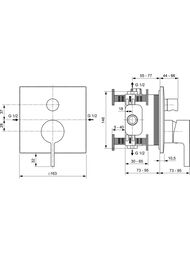Ideal Standard JOY NEO Смеситель для душа A7622AA встраиваемый, однозахватный
