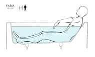 Ванна Salini Fabia S-Sense 102612GF  1800х800х600 пристенная, иск. камень, глянцевый, RAL полностью