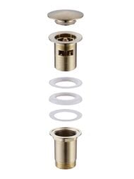 Донный клапан ABBER AF0010G с переливом, клик-клак, цвет: золото матовое