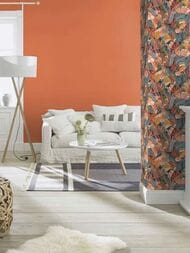 Обои виниловые на флизелине Rasch Natural Colors (0,53х10,05) ткань, оранжевые 687569 (рул.)