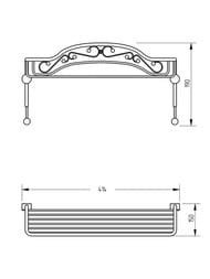 Migliore Complementi Полка-решетка с двумя крючками 40x15x15 см хром ML.COM-50.701.CR