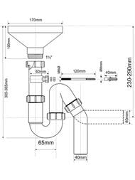 ����� P-�������� McAlpine (1 1/2"�40��) � �������� �����, ������� (170�85��) �������.����� HC840FUN
