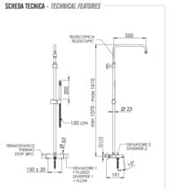 Душевая система термостатическая с изливом Remer Elegance EQ34A7MMSSOFBG, золото брашированное — миниатюра 2