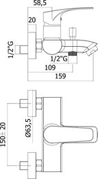 ��������� ��� �����/���� Paffoni Lime LM022CR �������������, ��� �������� ������, ����