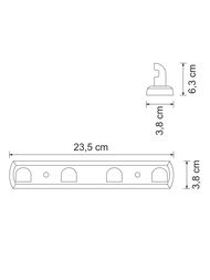 Крючок для ванной WasserKRAFT Kammel K-8374 4 крючка, настенный, цвет: хром