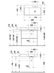 ���������� Duravit DuraSquare (800�470) ��������.����., �������� ������, ���.��� ����. 23498000411