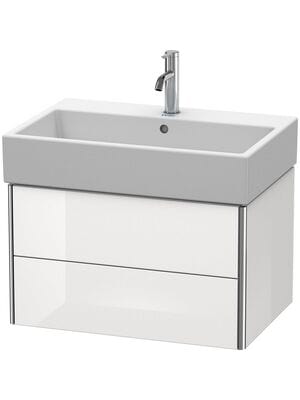 Тумба под раковину Duravit XSquare 684х397х460 подвесная, 2 ящика, белый глянец XS419402222
