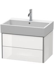 Тумба под раковину Duravit XSquare 684х397х460 подвесная, 2 ящика, белый глянец XS419402222