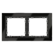 Рамка на 2 поста Voltum S70 VLS110208 стекло, черный