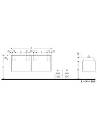 ����� ��� ���������� Duravit Ketho.2 459x1400x550 �������., 2 �����, ���� �������   K24888B91910000