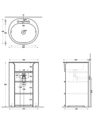 �������� Cielo I CATINI Tiberio Oval (560�480�180) 1 ���������, ���� Ninfea CALAO56F NI