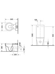 Унитаз-компакт DURAVIT STARCK 1 415х640х1045 6л, универсальный выпуск 0233090064+8727100005