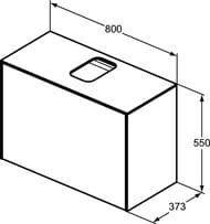 Тумба под раковину Ideal Standard CONCA (800x373x550) 2 ящика, дым дуб, столешница с вырезом T3935Y4 — изображение 6