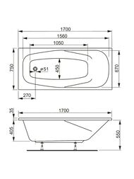 ����� ��������� VAGNERPLAST ARONIA 170 (1700�750�410) �������������, ����� VPBA170ARN2X-04