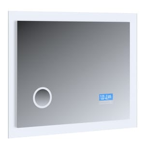Зеркало BAND HOURS BLUE (800х40х650) подсветка, подогрев, часы, косметическое зеркало BB800.11 03