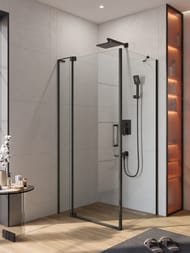 Душевой уголок CEZARES SLIDER (1000-1100х1000х1950) AH-1-100-100/110-C-NERO стекло прозрачное/черн — изображение 3
