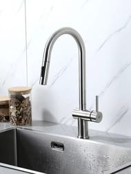 Смеситель для кухни с выдвижной лейкой , FRAP сатин, F60807