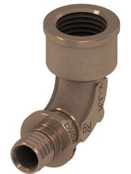 Уголок TECEflex 20х1/2"В с муфтой, бронза,  708102