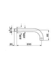 Излив на ванну Cisal 200 мм, хром ZA00125021