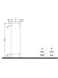 ���� Duravit L-Cube 500�1320�363 ���������, 3 �����, ����� �����, ���� ����������� LC1179L7979