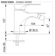 Смеситель для биде Remer Class Line L21, хром — миниатюра 2