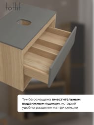 Тумба под раковину toHit Vernal 75 750x450x516 доводчик,столешница с вырезом,дуб эврика/графит мат. TH04-010375